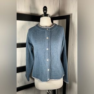 IrelandsEye Blue KILLINEY Wool & Cashmere Cardigan, Size Medium, New With Tags